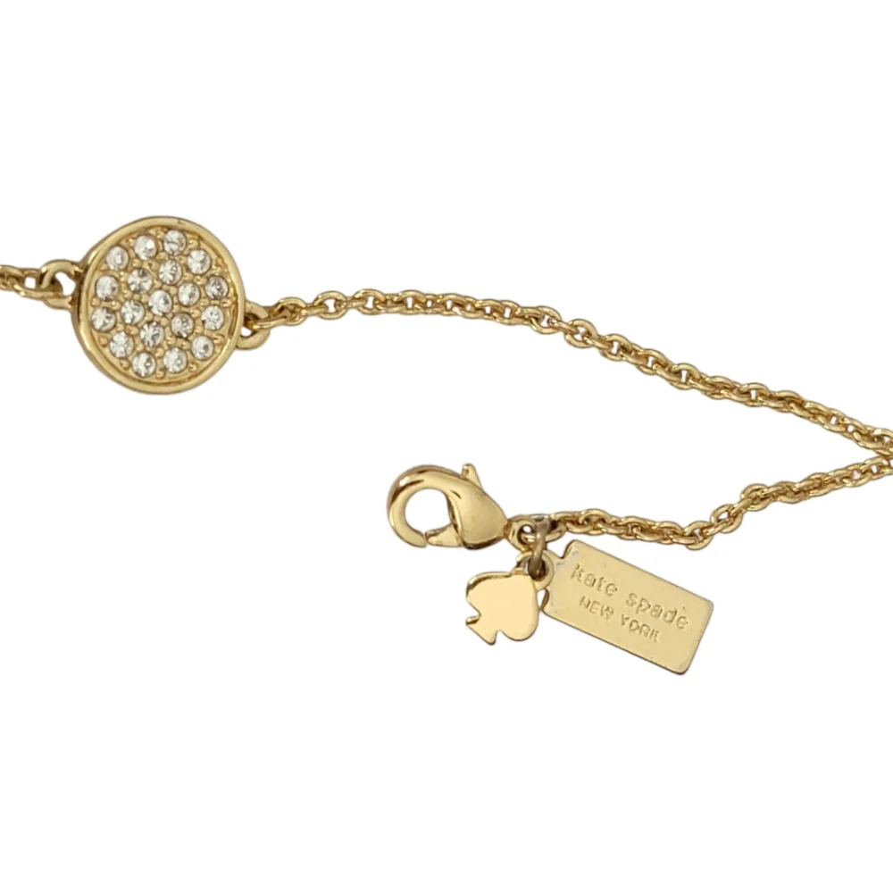 kate spade gold tone crystal disc chain bracelet - Picture 9 of 11